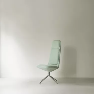 Off Chair høy 4L Aluminium m/sete -og ryggpute - Grønnblå Divina MD tekstil / Sølvfarget understell av aluminium