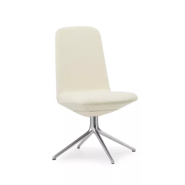 Off Chair lav 4L Aluminium - Hvit Hallingdal tekstil / Sølvfarget understell av aluminium