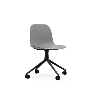 Form Chair Swivel 4W - Grått sete / Sort understell