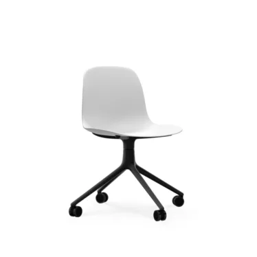 Form Chair Swivel 4W - Hvitt sete / Sort understell