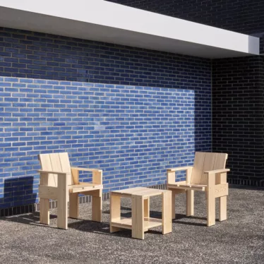 Crate utendørs spisestol - Sortlakkert