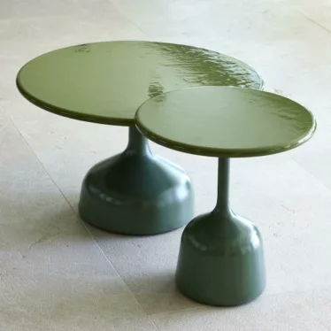 Glaze Ø:45 cm - Grønn lavastein / Grønn aluminium