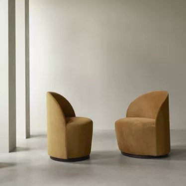 Tearoom Lounge Chair Svingbar - Sennep Champion 041