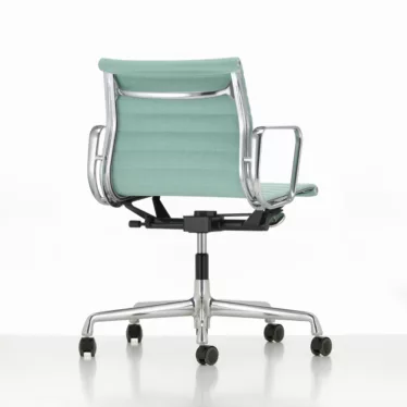 Aluminium Chair EA 118 - Turkis / Polert aluminium armlener / Polert aluminium understell / Hjul for harde gulv
