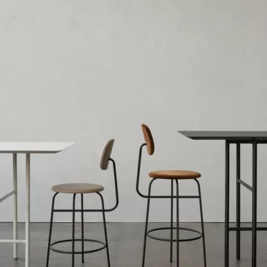 Snaregade Dining Table - Hvit linoleum / Lyst grått understell