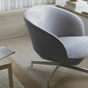 Oslo Lounge Chair Swivel Base - Gul Fiord 422 / Grått understell