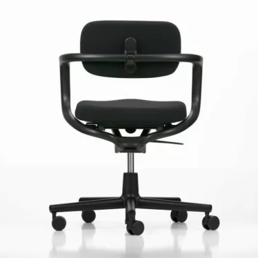 Allstar Chair - Sort Hopsak tesktil / Sorte armlener / Sort understell / Hjul for harde gulv