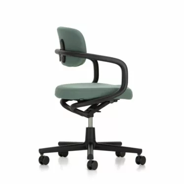Allstar Chair - Grønn Hopsak tekstil / Sorte armlener / Sort understell / Hjul for harde gulv