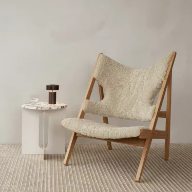 Knitting Lounge Chair - Grå Dakar 0311 / Mørkbeiset eik understell