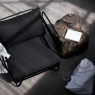 Bris stol - Sort Panama Shadow / Sort rustfritt stål understell