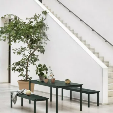Linear Steel Table Large 200 x 75cm - Mørk grønn