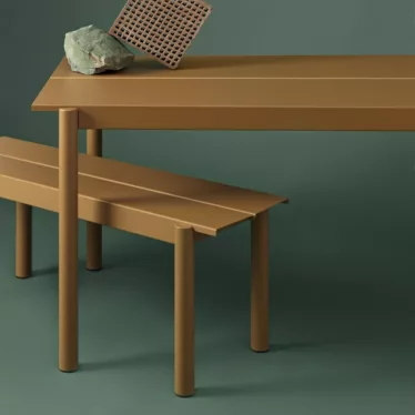 Linear Steel Table 140x75cm - Oransje