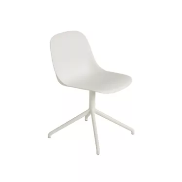 Fiber side chair swivel base - Refine konjakk skinn / Sort understell