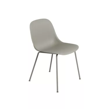 Fiber side chair tube base - Refine sort skinn / Sort understell