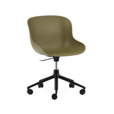 Hyg Chair Swivel - Oliven skall / Gaslift / Sort fotkryss