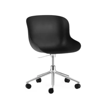 Hyg Chair Swivel - Sort skall / Gaslift / Aluminium fotkryss