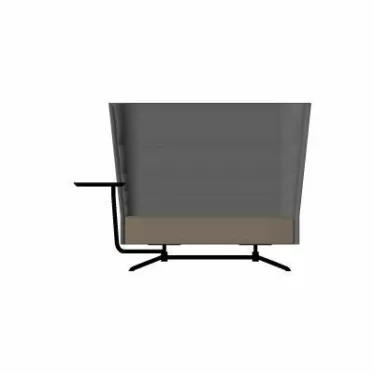 Sitland Cell 128 høyrygget , m/bord - Mørk grå Gabriel Medley mesh ME02 / Sort 4-benet understell / Fastmontert bord i sort MDF