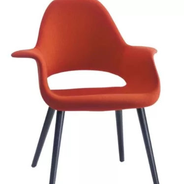 Organic Chair - Poppy red sete / Sort ask understell