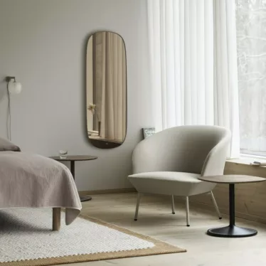 Oslo Lounge Chair Tube Base - Grå Twill Weave 990 / Sort understell
