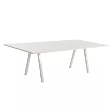 Lux 240x120 cm konferansebord - Grå bordplate / Hvit understell