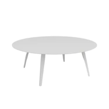 Spider Ø200 cm - Sort laminat 2-delt bordplate / Hvitt pulverlakkert understell
