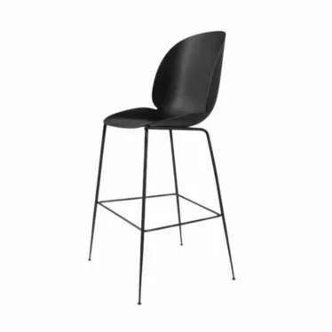 Beetle Bar Chair - Hvit / Sort krom understell