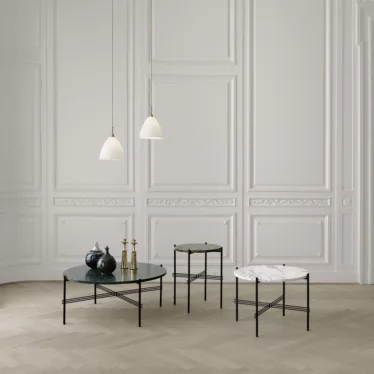 TS Coffee Table - Hvit Carrara Marmor / Sort understell