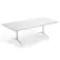 Kvart rektangulært 240x120 cm - Hvit bordplate / Hvitt understell