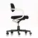 Allstar Chair - Sort Hopsak tekstil / Hvite armlener / Sort understell / Hjul for harde gulv