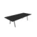 Lux 180x120 cm møtebord - Mørk grå bordplate / Sølv understell