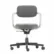 Allstar Chair - Grått skinn / Hvite armlener / Sort understell / Hjul for harde gulv