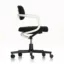 Allstar Chair - Sort Hopsak tekstil / Hvite armlener / Sort understell / Hjul for harde gulv