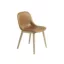 Fiber side chair swivel base - Refine sort skinn / Eik understell