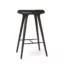 High Stool Høy - Sort skinn / Mørkbeiset eik